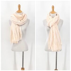 PAULA BIANCO Distreesed Gauze Scarf Wrap Shawl  Slits Lightweight Cotton Boho